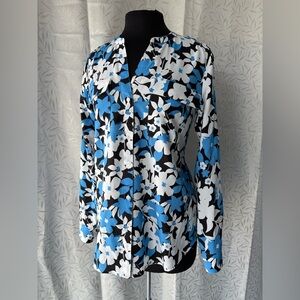 Calvin Klein Blue and White Floral Blouse